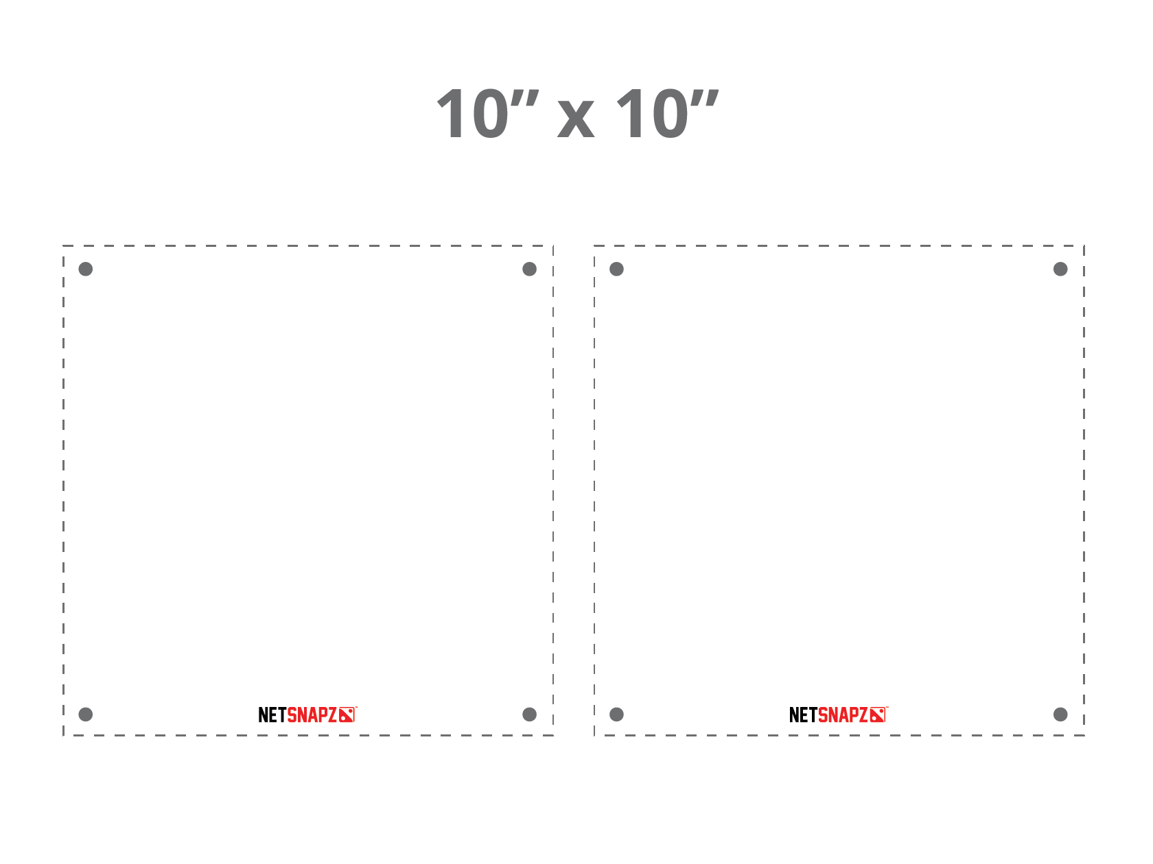 10 by 10 inch NetSnaps snap-on net banner size guide