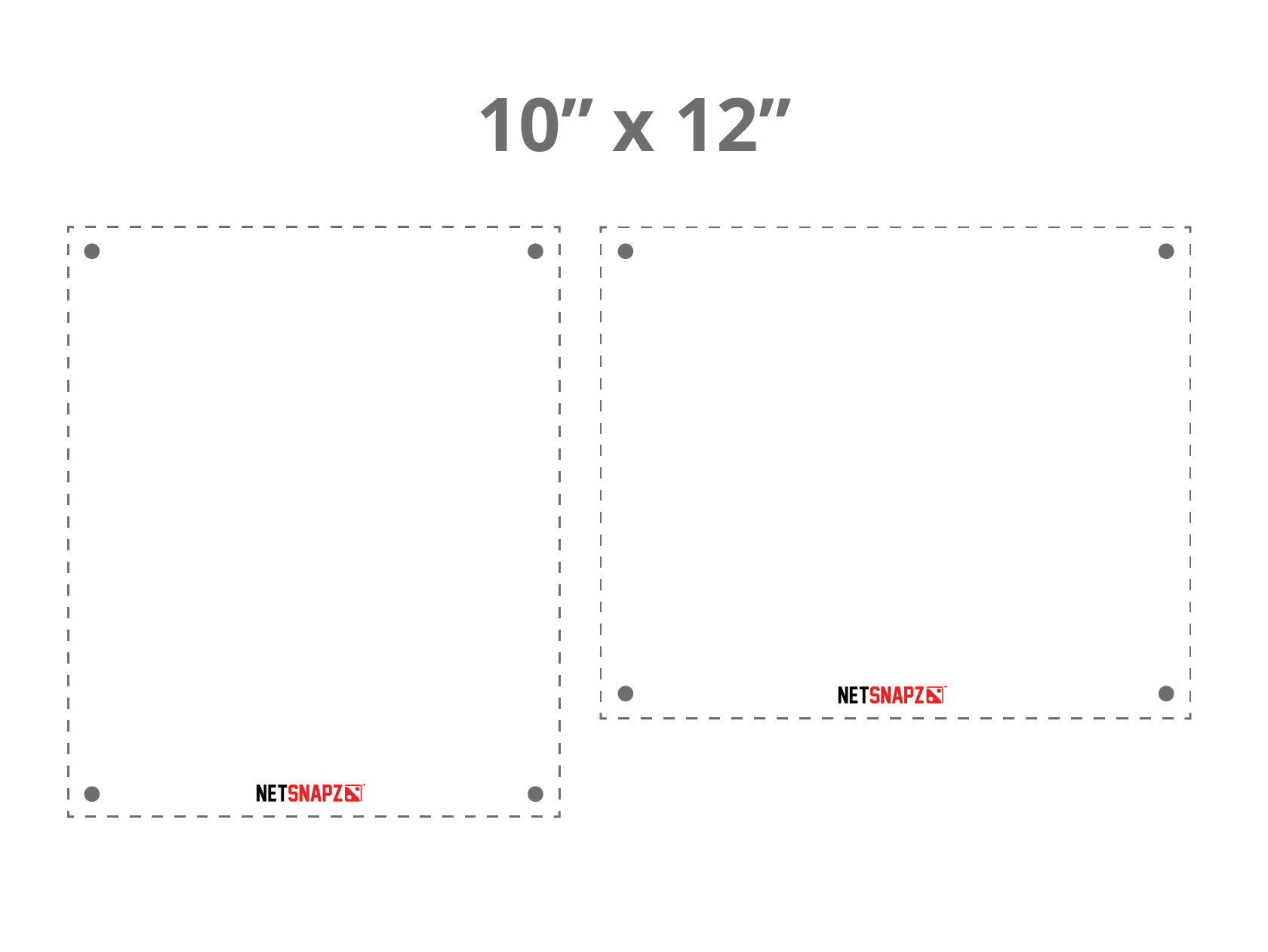 10 by 12 inch NetSnaps snap-on net banner size guide