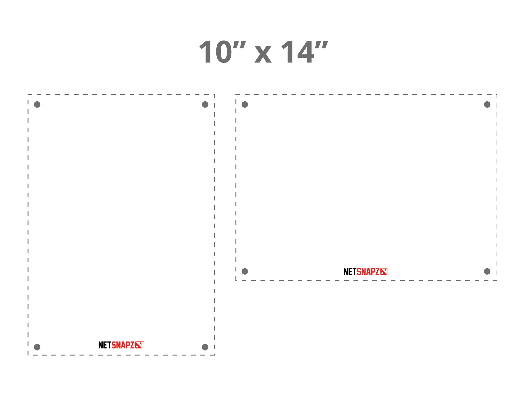 10 by 14 inch NetSnaps snap-on net banner size guide