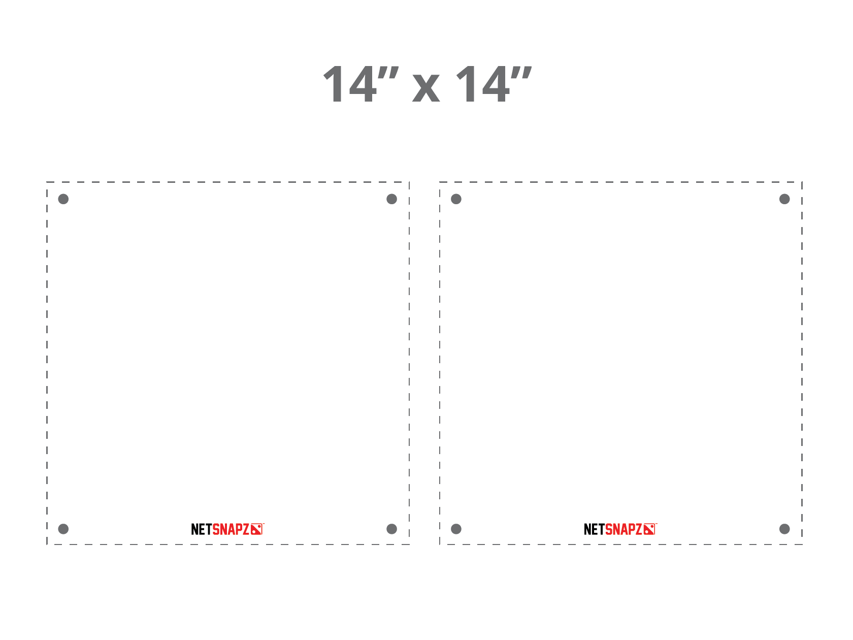 14 by 14 inch NetSnaps snap-on net banner size guide