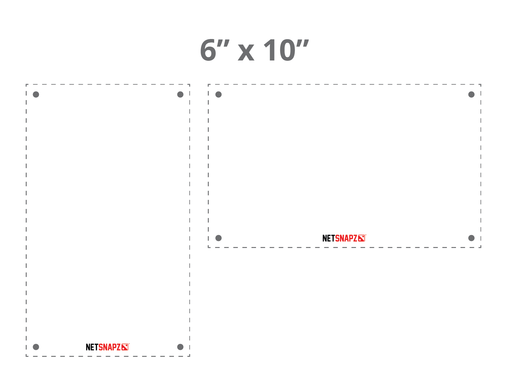 6 by 10 inch NetSnaps snap-on net banner size guide
