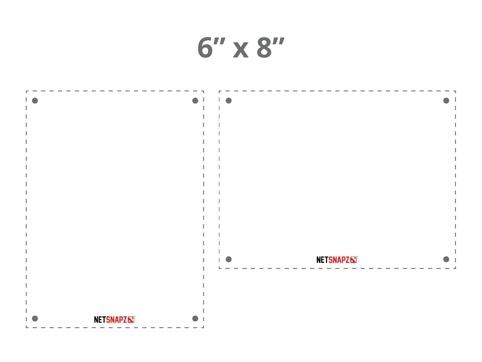 6 by 8 inch NetSnaps snap-on net banner size guide